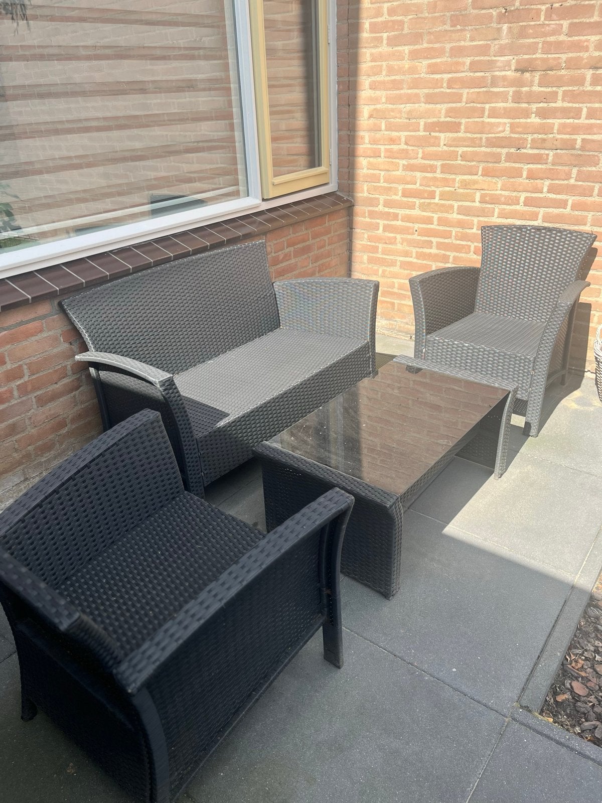 Gebruikte loungeset zonder kussens, Ophalen, 4 zitplaatsen, Gebruikt, Loungeset
