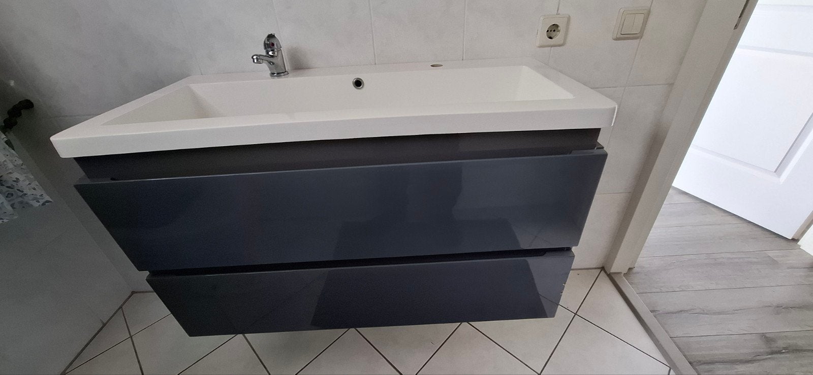 wastafelmeubel badkamerkast 100cm breed, Ophalen, (Half)hoge kast, Gebruikt, 50 tot 100 cm