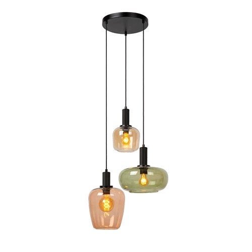 Lucide ILONA - Hanglamp - 3xE27 - Zwart, Ophalen of Verzenden, A, A, A