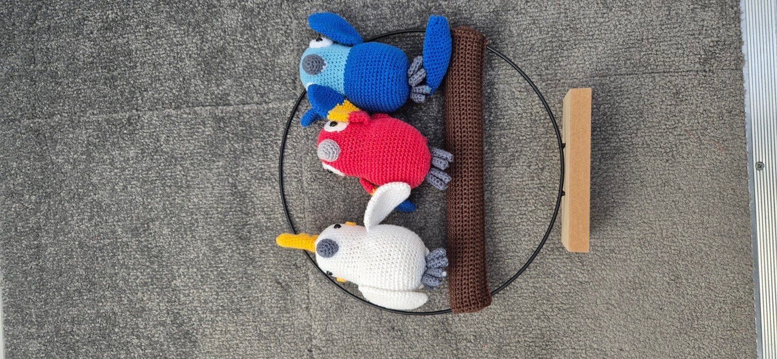 Handgemaakte gehaakte vogels op stok - unieke decoratie, Ophalen