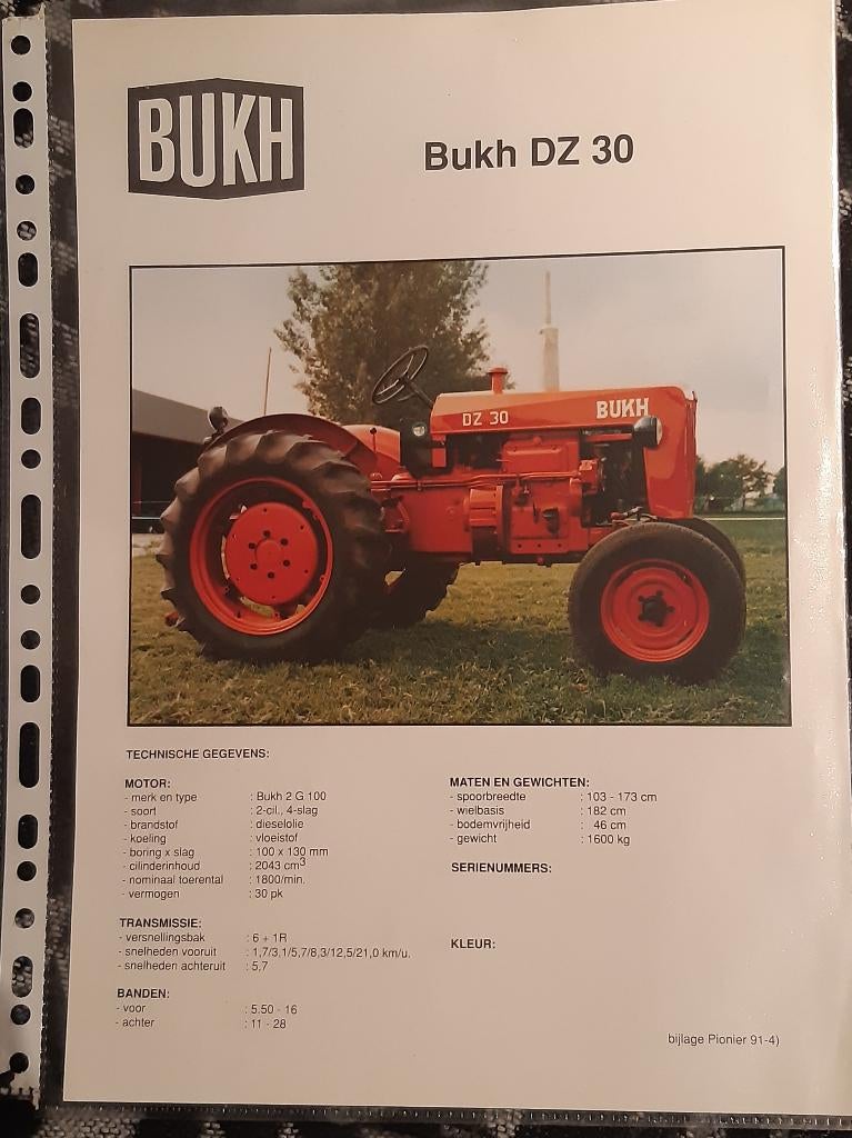 BUKH DZ 30. FOLDER., Ophalen of Verzenden, Nieuw