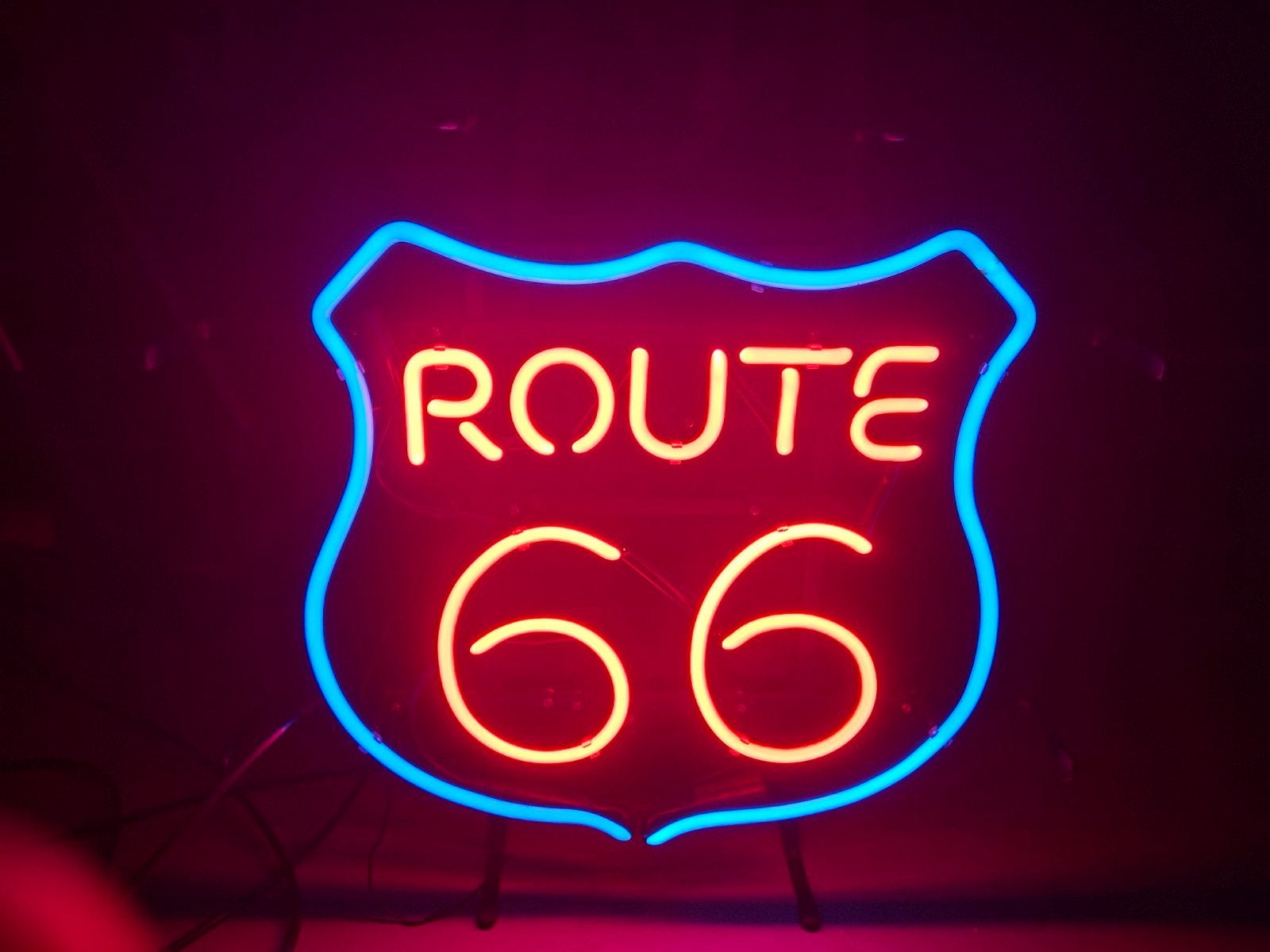 Route 66 Neon Verlichting, Ophalen, Vintage, Gebruikt, Meerkleurig