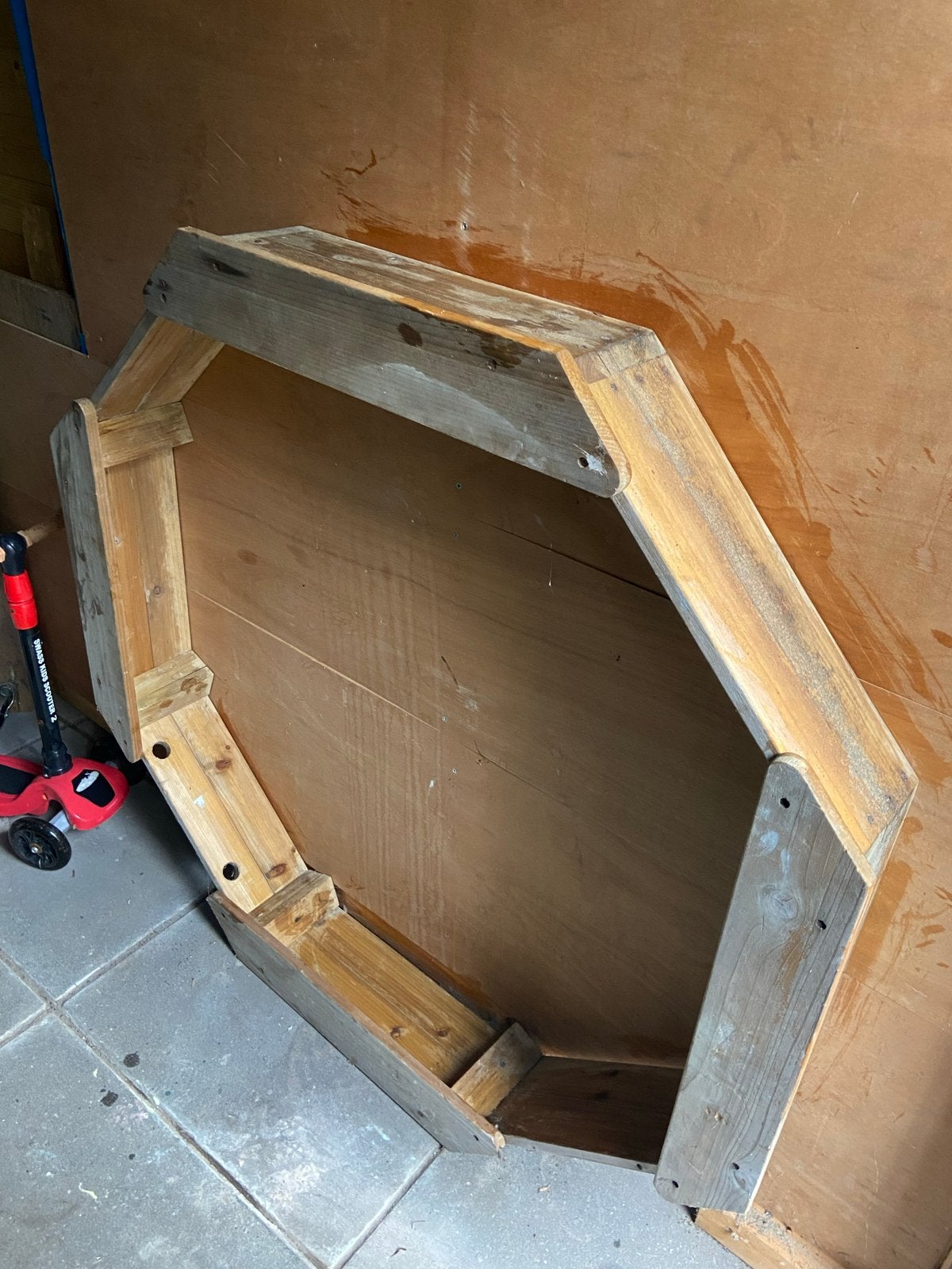 Houten achthoekig frame/bak, Ophalen, Gebruikt