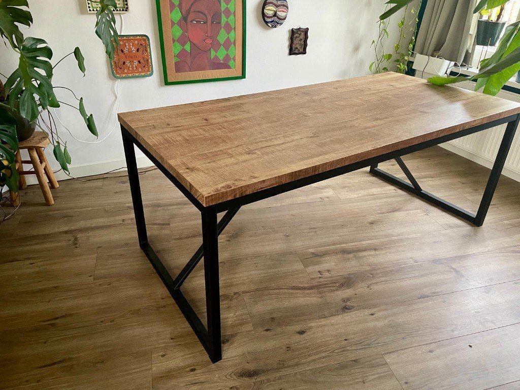 Dining table wood, Ophalen, 100 tot 150 cm, Zo goed als nieuw, 150 tot 200 cm