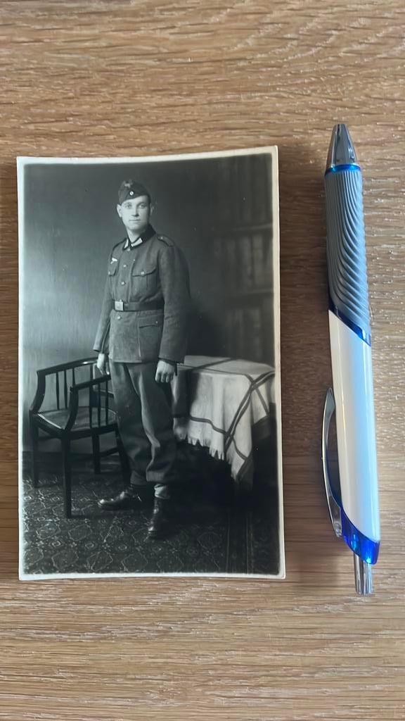 WO2 fotokaart Duitse militair, Verzamelen, Ophalen of Verzenden, Duitsland, Foto of Poster