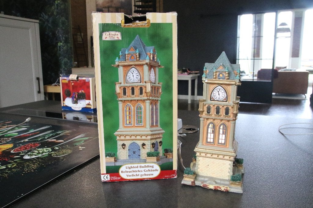 Clock tower Lemax voor in een kerstdorp, Ophalen of Verzenden, Gebruikt