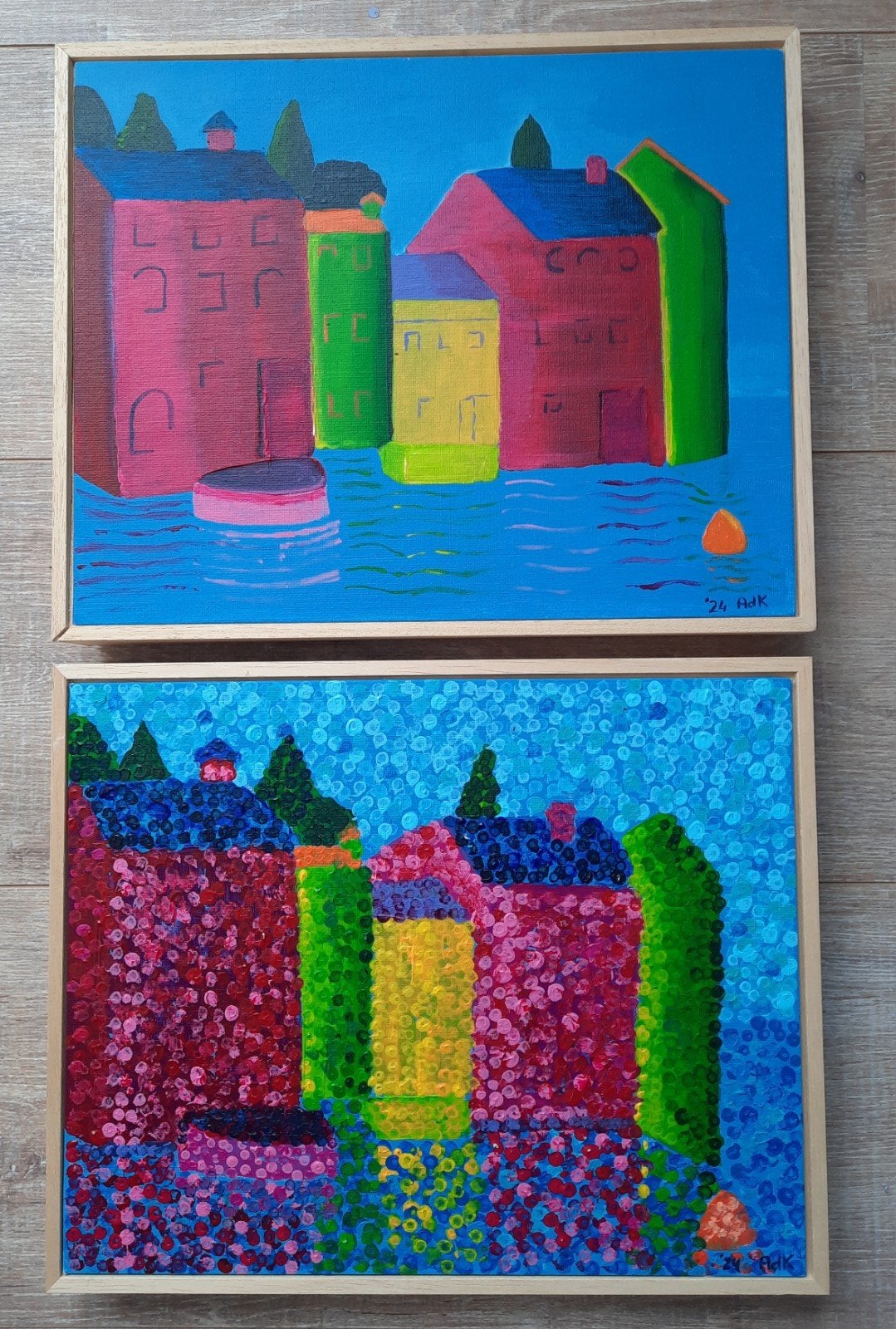 Rovinj: Pointillisme en Fauvisme Schilderijen (2 stuks), Ophalen of Verzenden