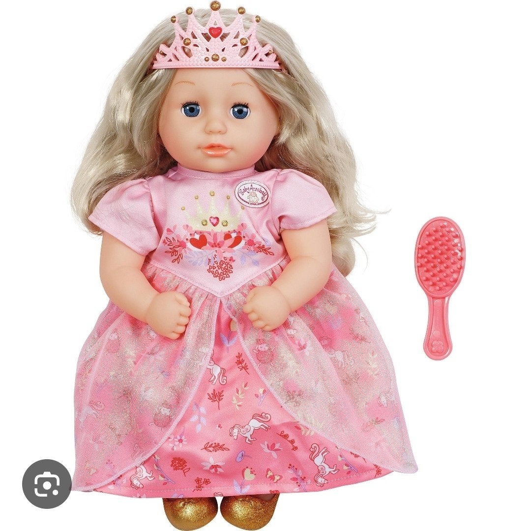 Baby Annabell pop met roze prinsessenjurk en accessoires, Ophalen of Verzenden, Gebruikt, Babypop