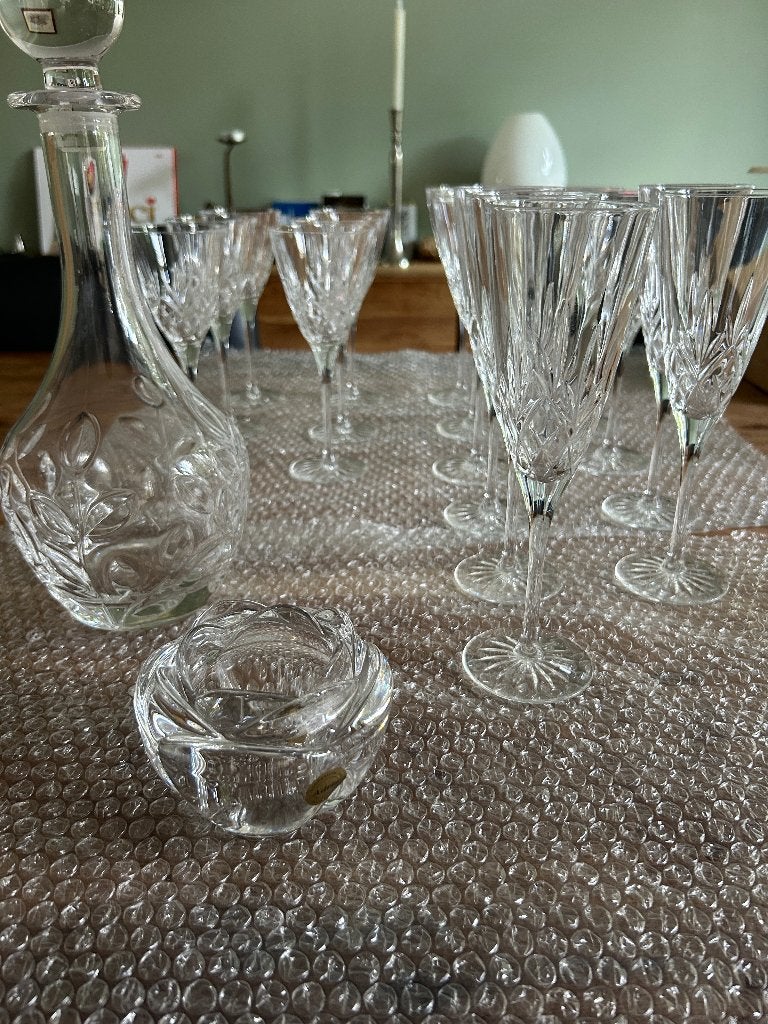 Kristallen glazen (loodkristal), Ophalen