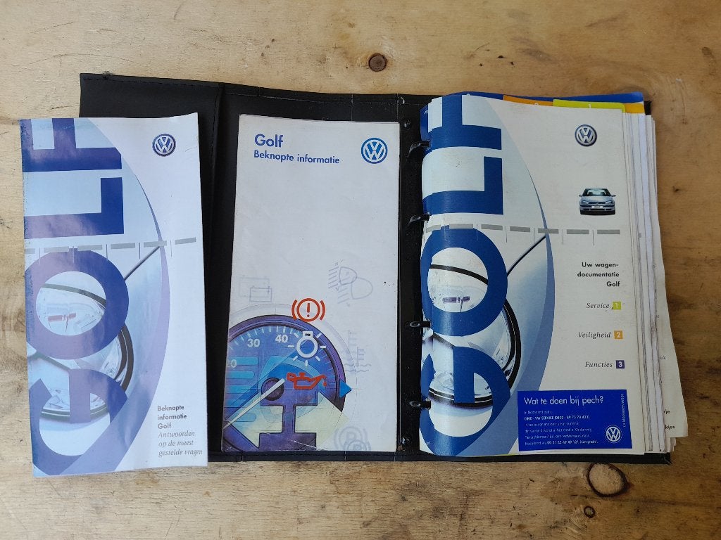 Set INSTRUCTIEBOEKJES in Mapje - VOLKSWAGEN GOLF 4 / IV, Verzenden