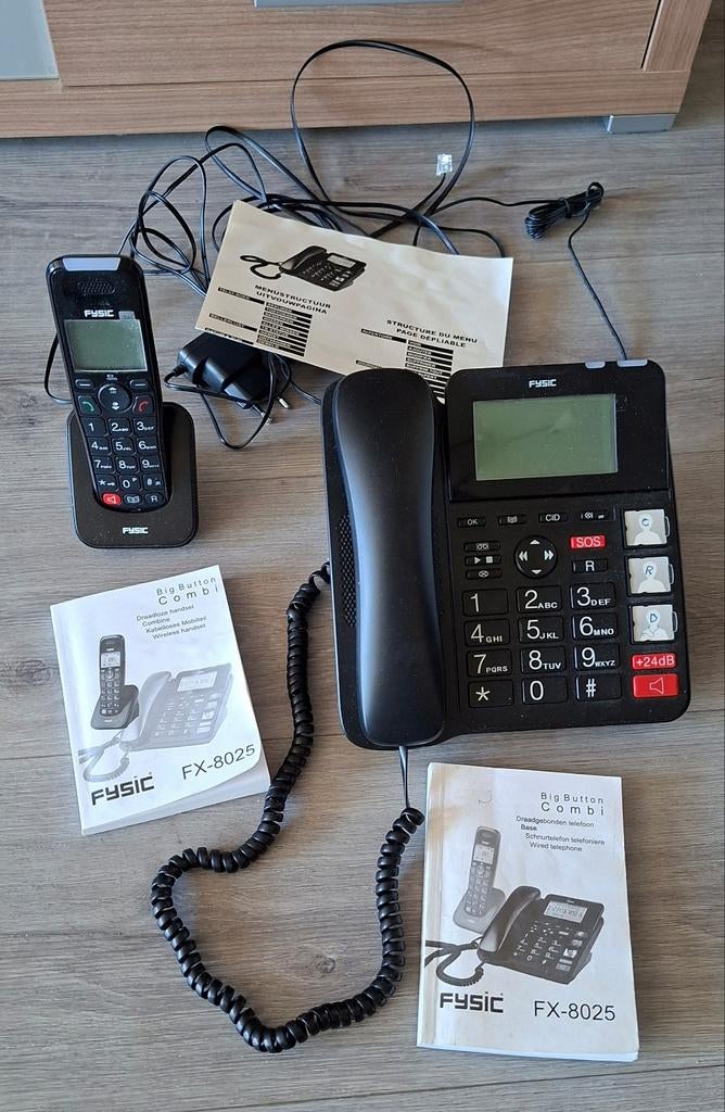 Vaste Fysic telefoon FX-8025 met draadloze handset, Ophalen of Verzenden
