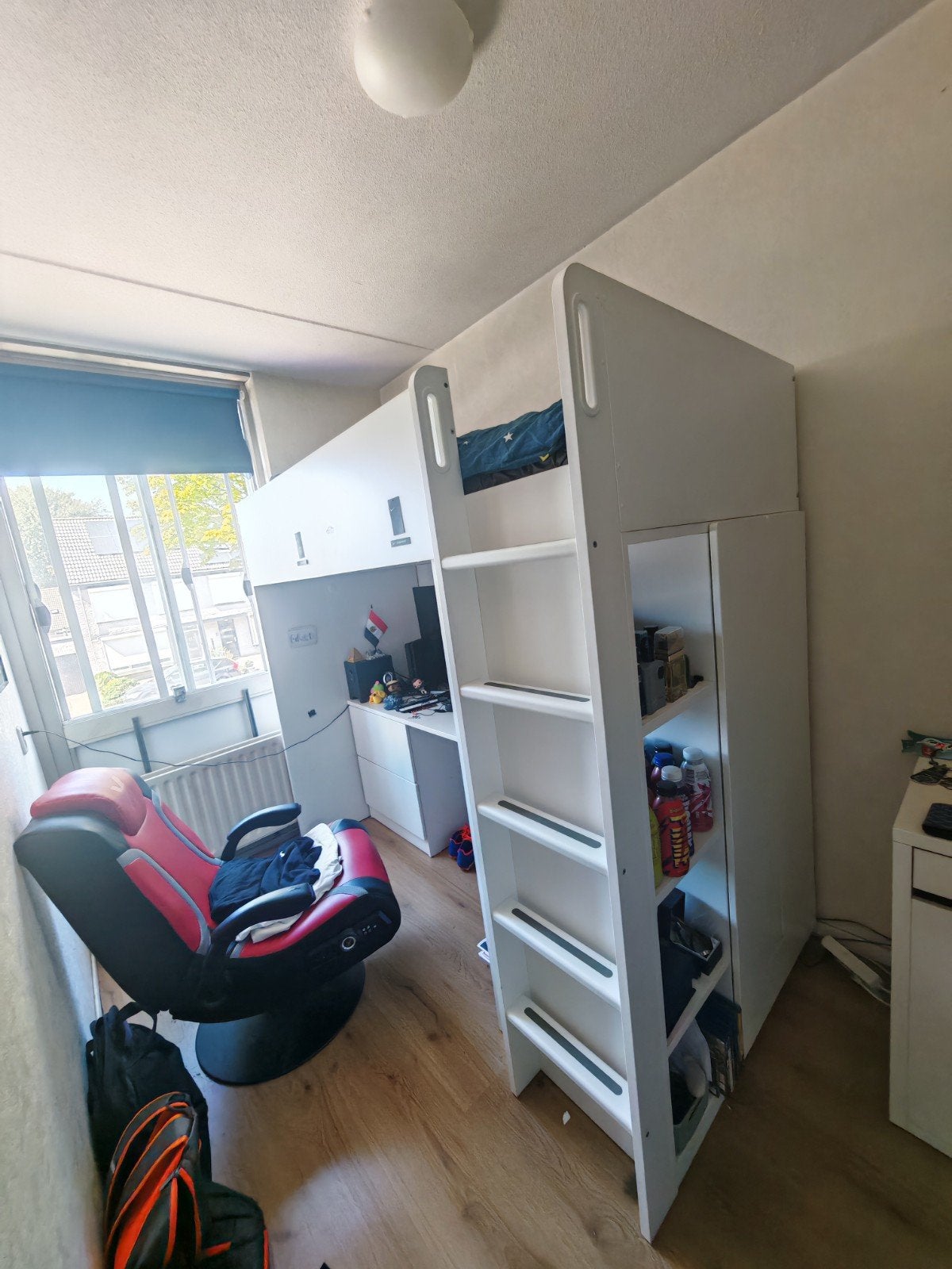IKEA SMÅSTAD Hoogslaper met kast, bureau en opbergruimtes, Ophalen, Gebruikt, Eenpersoons, 200 cm