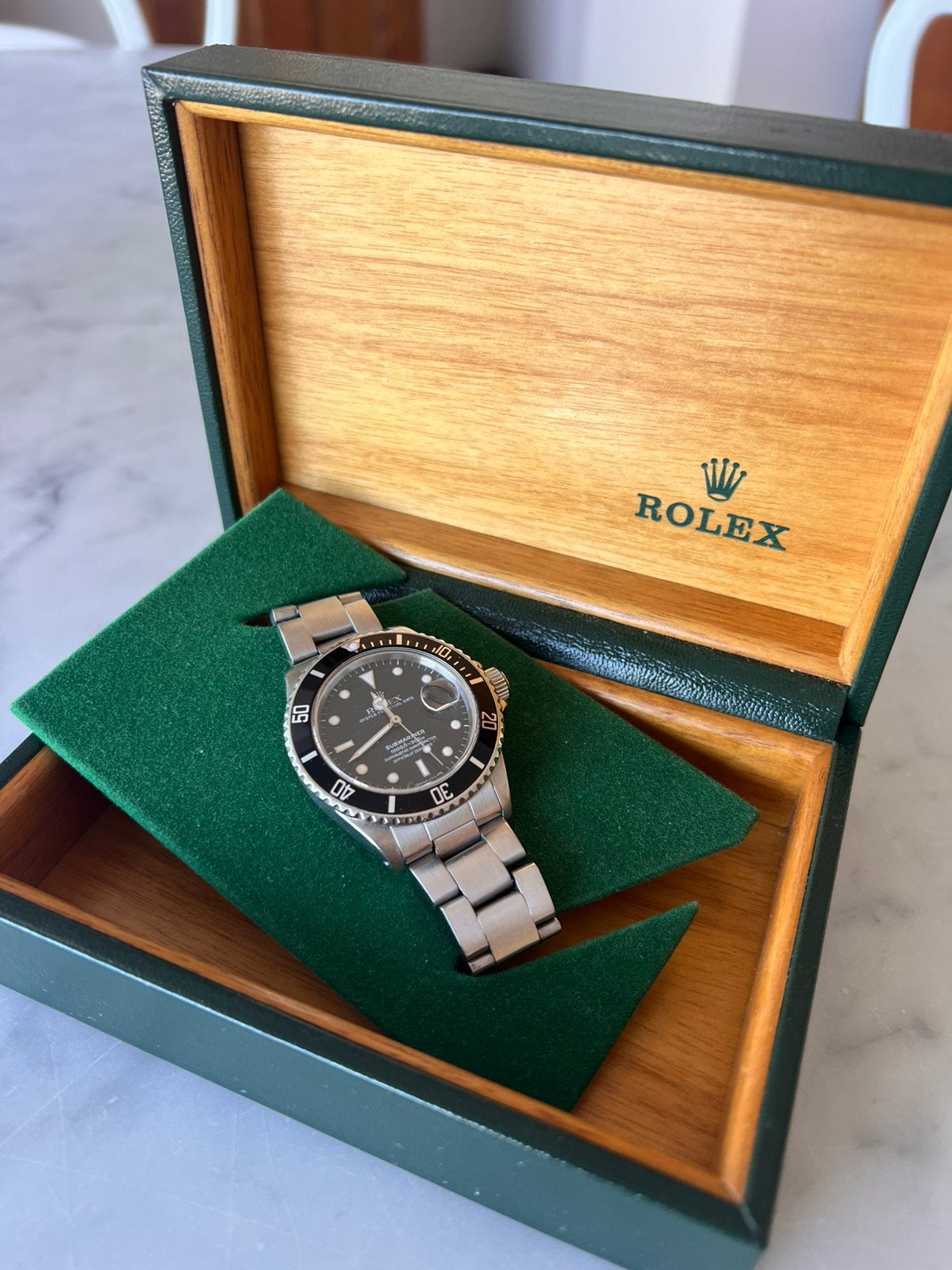 ROLEX SUBLARINER  16800 DATE 1987, Ophalen, Zo goed als nieuw, Staal, Rolex