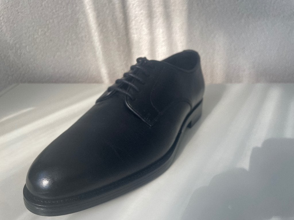 Nieuwe Zwarte Leren Derby Schoenen Maat 43, Zara, Zwart, Nieuw, Ophalen of Verzenden