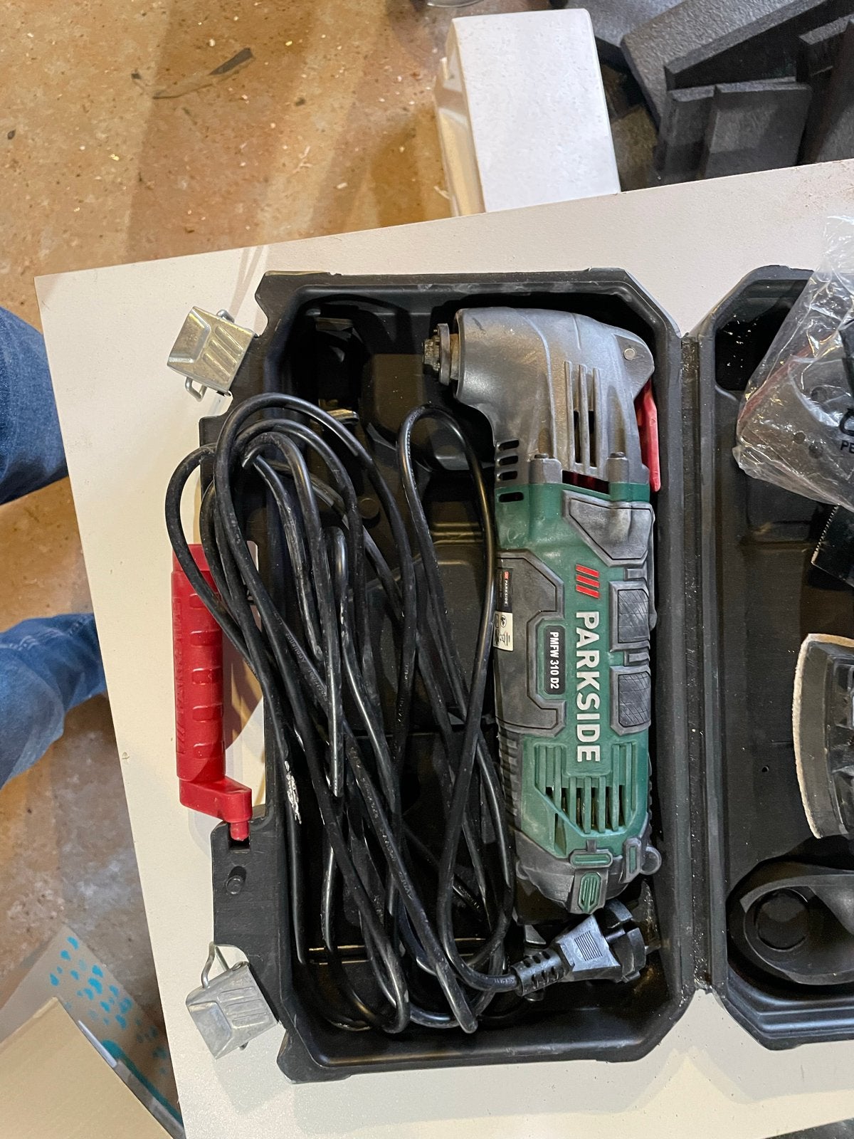 Parkside Multitool PMFW 310 D2 met accessoires, Ophalen of Verzenden, Gebruikt