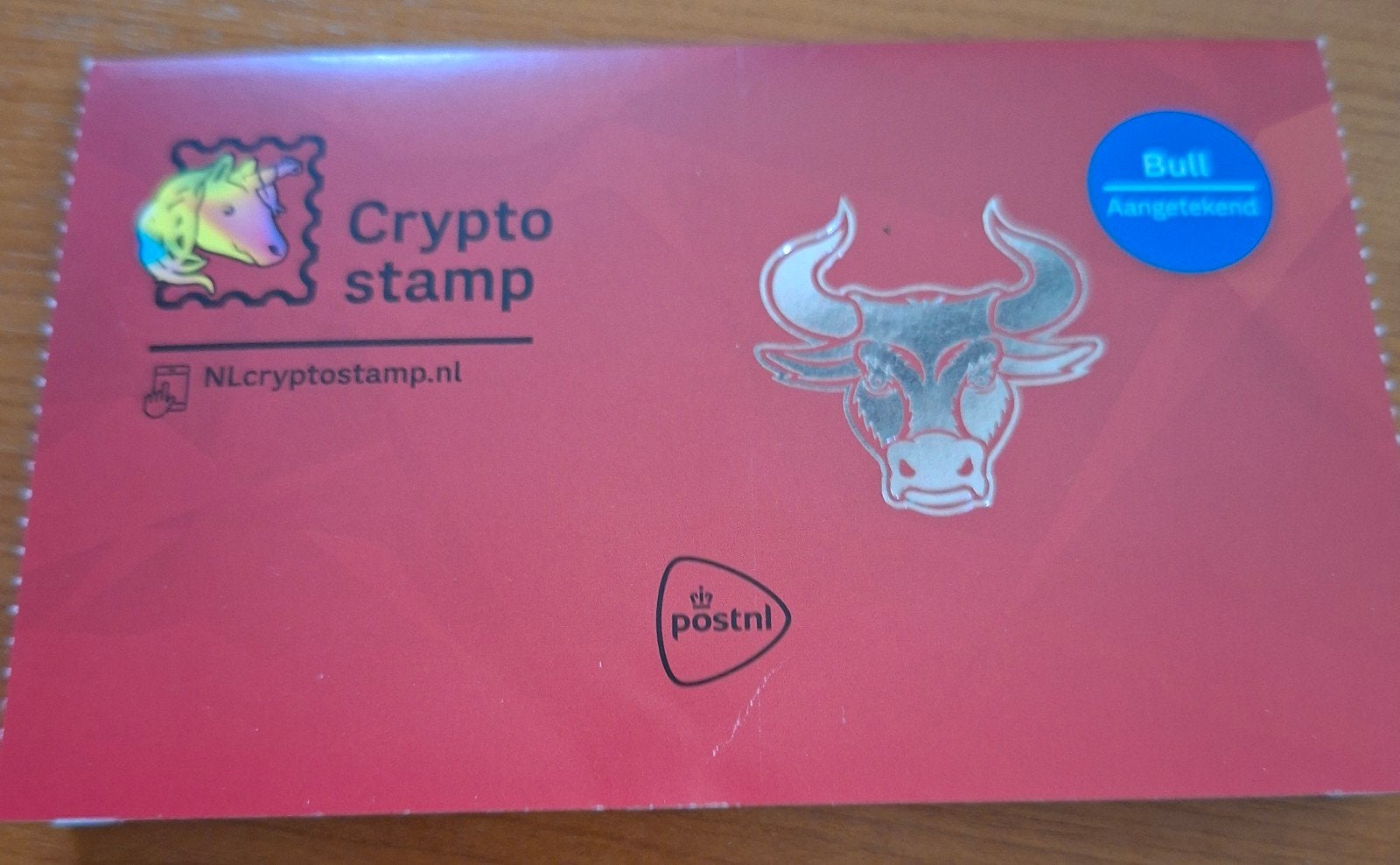PostNL Crypto Stamp "Bull" - Aangetekend kleur zwartd, Ophalen of Verzenden, Na 1940, Postfris
