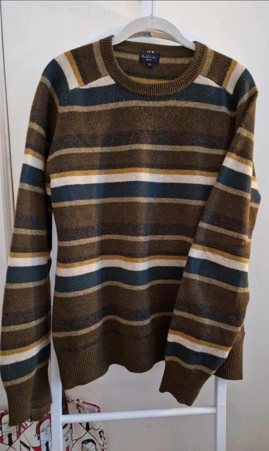 Paul Smith trui streep 100% wol - multicolor mt L, Ophalen of Verzenden, Zo goed als nieuw, Maat 52/54 (L)
