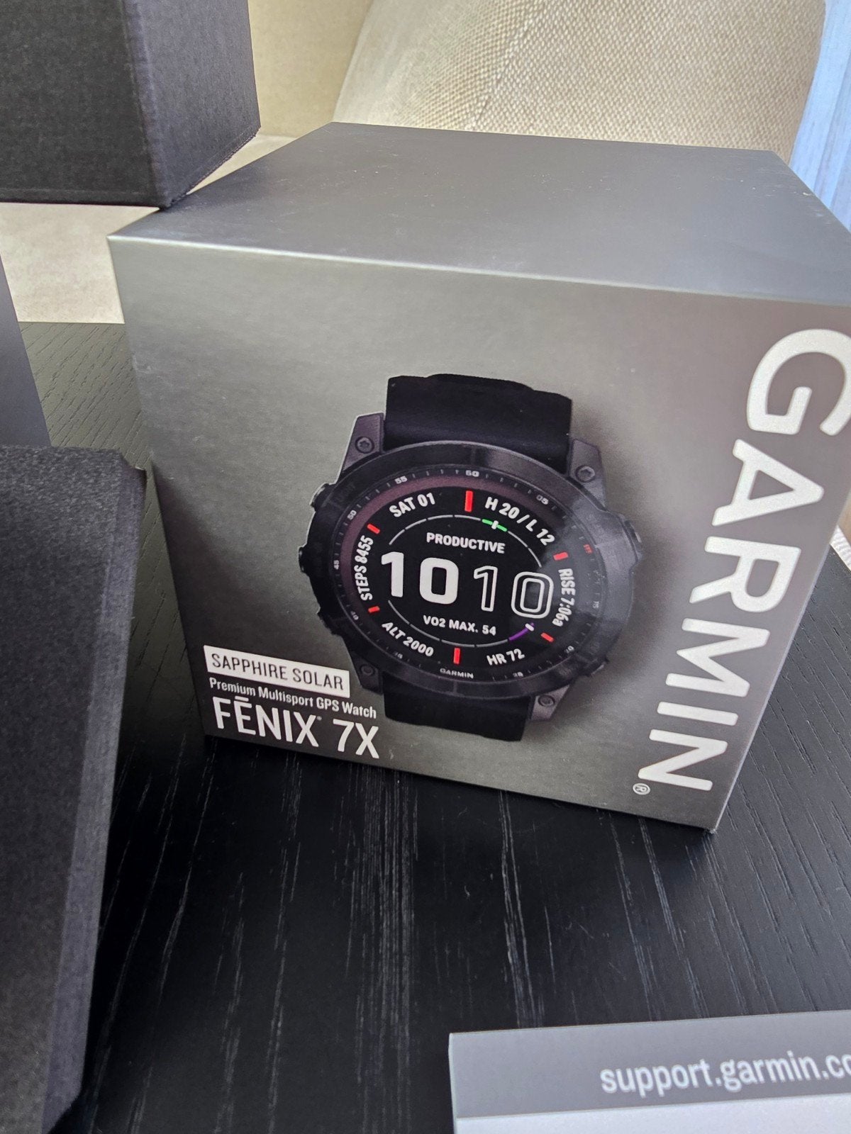 Garmin Fenix 7X Sapphire Solar Multisport GPS Horloge, Zwart, Garmin, Stappen, Ophalen of Verzenden