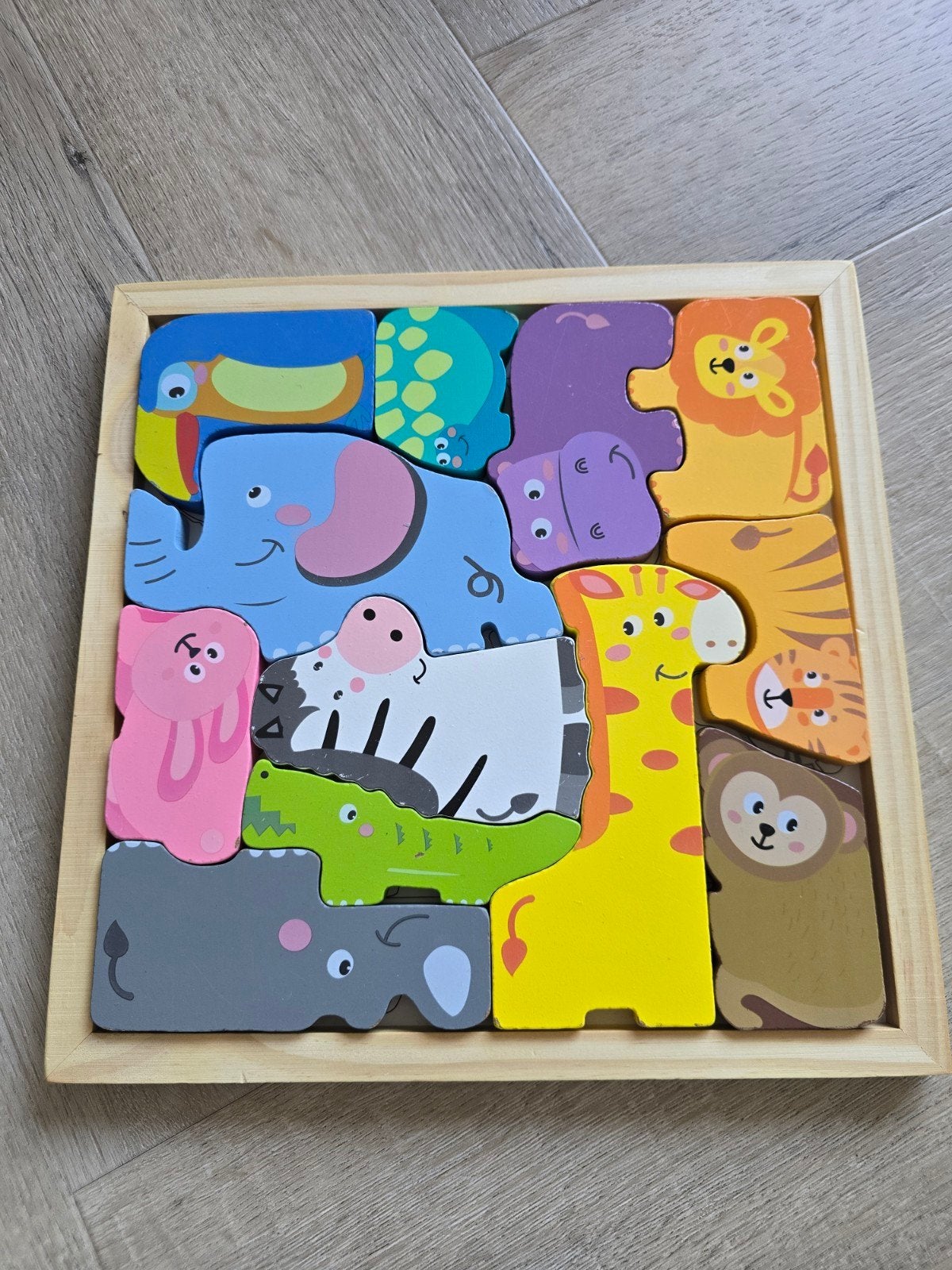 Houten kinder puzzel - 12 stukjes, Ophalen, 10 tot 50 stukjes, 6 maanden tot 2 jaar, Van hout