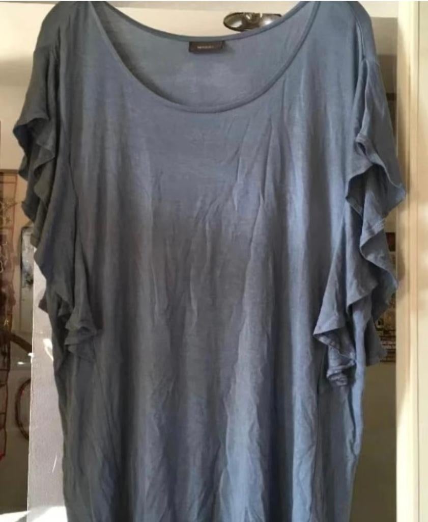 Leuke lichtblauwe tuniek/shirt met vleermuis mouwen L nu 14€, Blauw, Yessica, Maat 42/44 (L), Ophalen of Verzenden