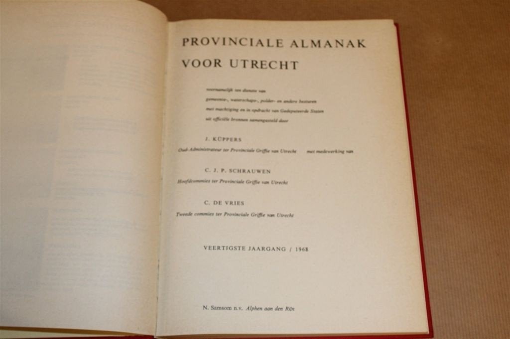 Bestuursalmanak Provincie Utrecht [1968] — 40e Jaargang, Ophalen of Verzenden, Gelezen