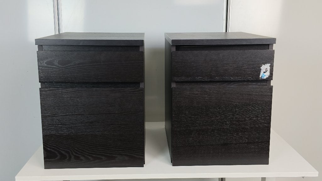 IKEA MALM nachtkastjes zwartbruin – set van 2, Ophalen, Minder dan 45 cm, Zo goed als nieuw, IKEA