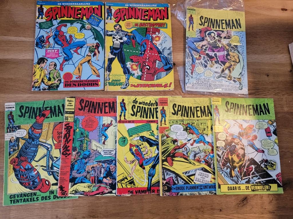 7 Spinneman comics in goede, gelezen staat, Meerdere comics, Ophalen of Verzenden, Gelezen, Europa
