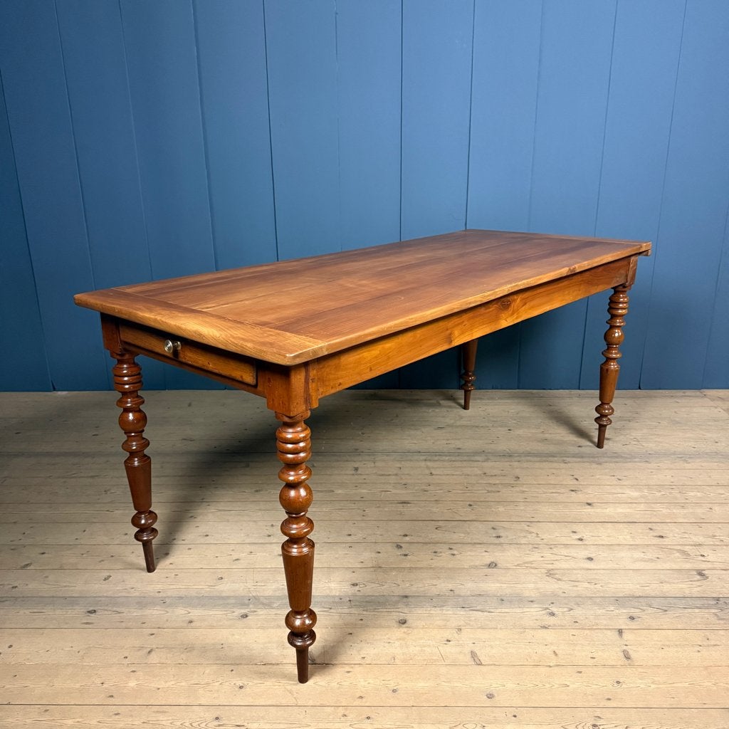 Antieke oud kersenhouten eettafel uit Frankrijk 19e eeuw, Ophalen of Verzenden