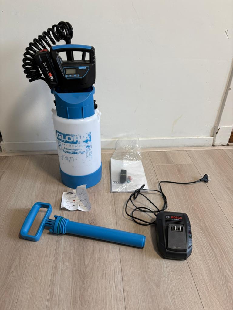 Gloria FoamMaster FM 30 + Elektrische Compressor bosch V18, Ophalen of Verzenden, Zo goed als nieuw
