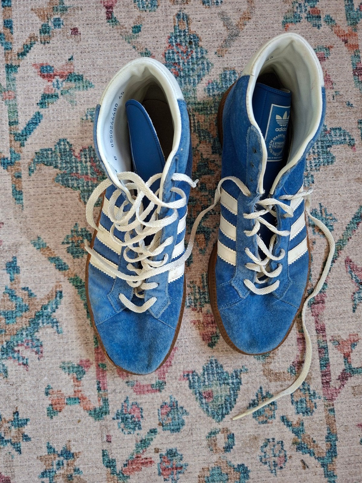 Vintage Adidas Sneakers - Blauw Suède Maat 42, Kleding | Heren, Ophalen of Verzenden, Gedragen, Blauw