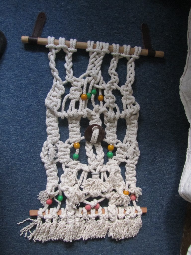 Macrame Wandversiering, nieuw, Huis en Inrichting, Nieuw, Ophalen of Verzenden, Natuurlijk materiaal, Wit