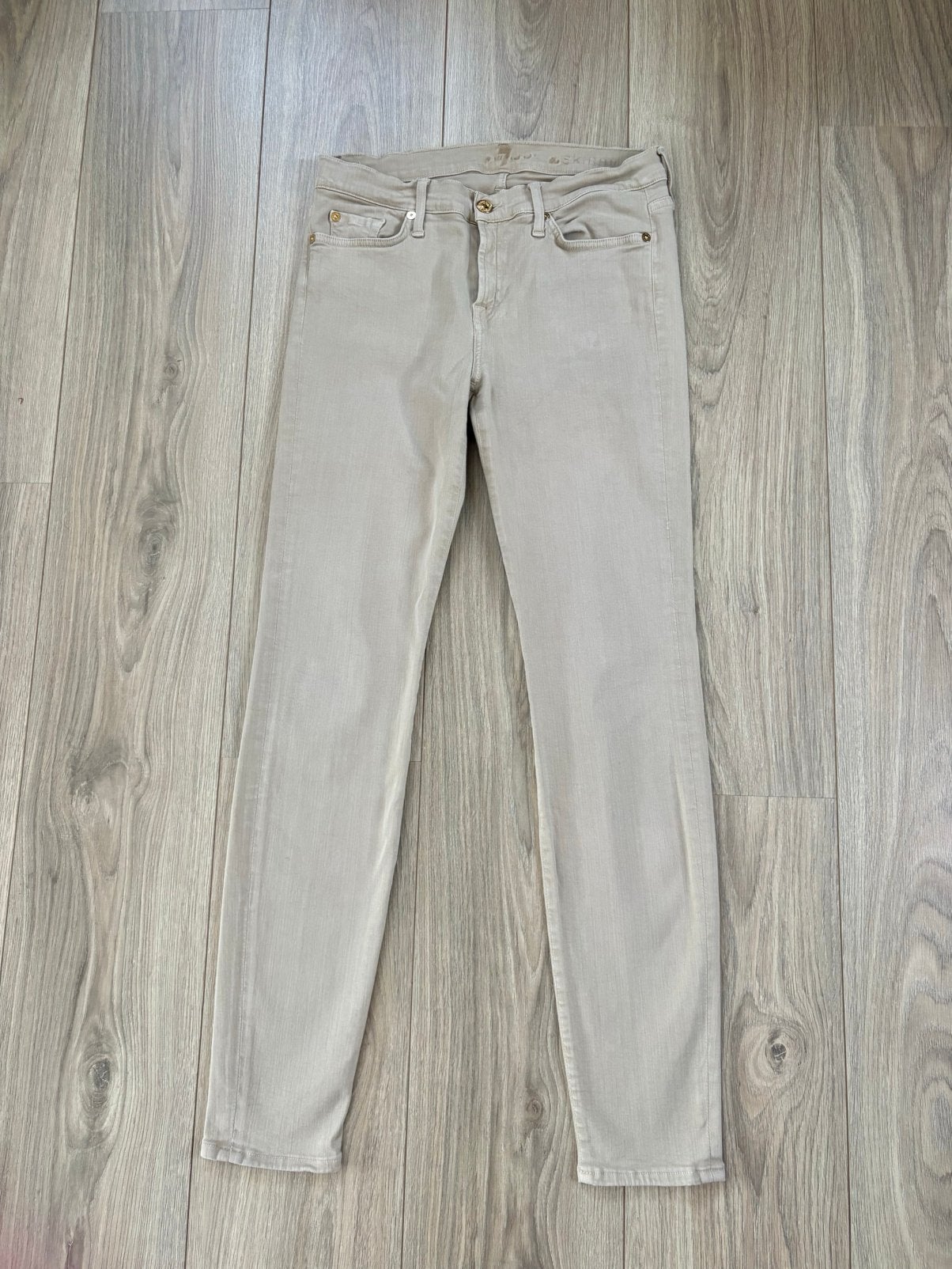 7 For All Mankind skinny - maat 29, Maat 38/40 (M), Beige, Ophalen of Verzenden, Zo goed als nieuw