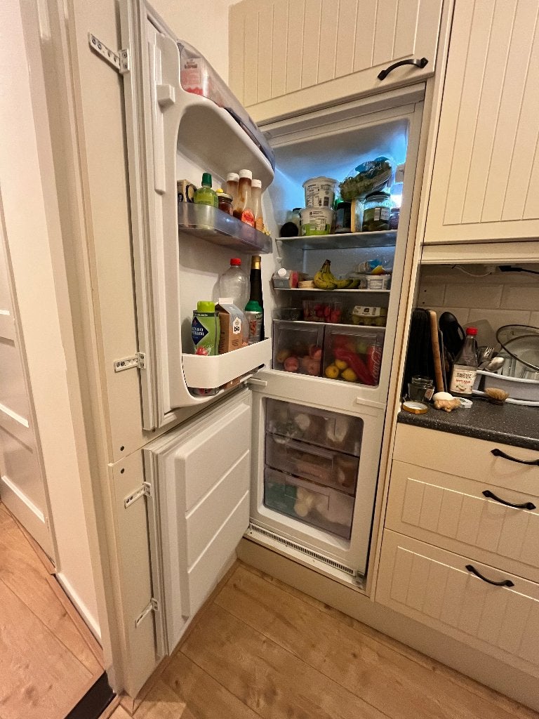 Zanussi inbouw koelvriescombinatie, Ophalen, Gebruikt, 200 liter of meer, Met aparte vriezer