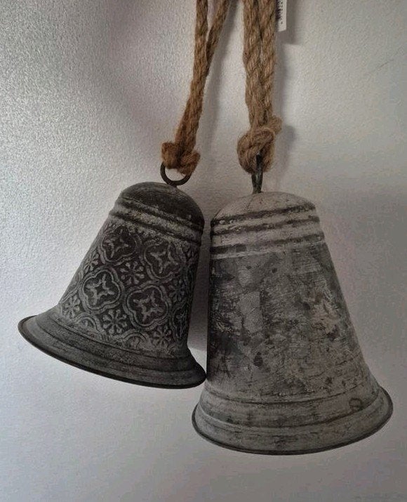 2 Superleuke zinken bellen klokken, Ophalen of Verzenden