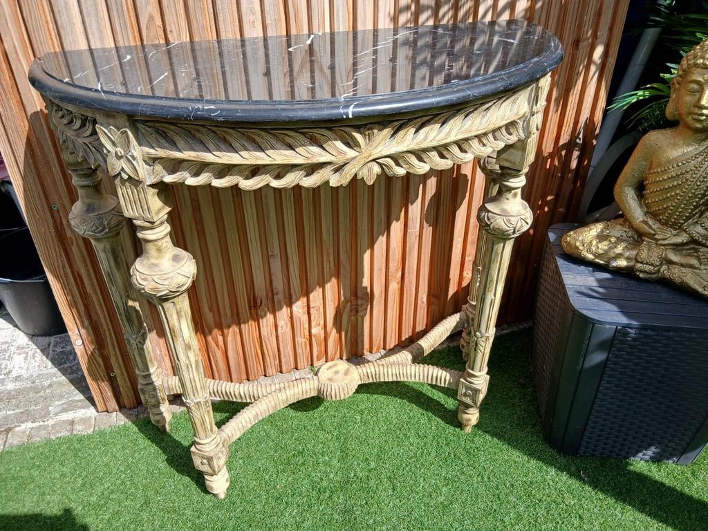 Sidetable marmer & houtsnijwerk., Ophalen