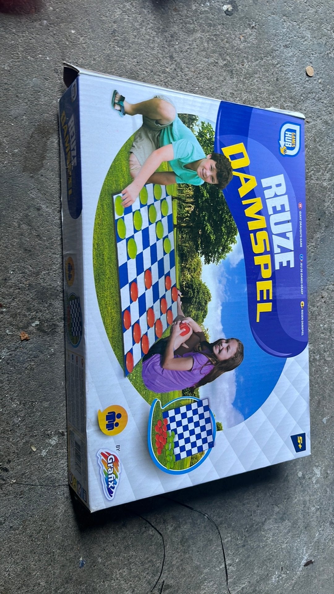 Reuze damspel, Ophalen, Zo goed als nieuw