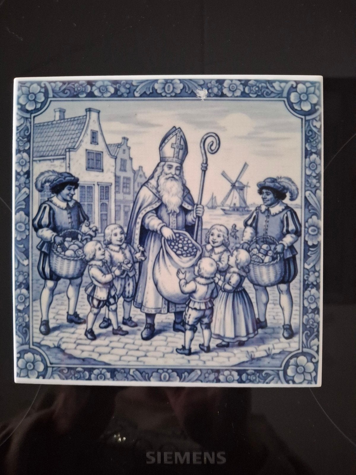 Keramische decoratie tegel Sinterklaas, Ophalen of Verzenden