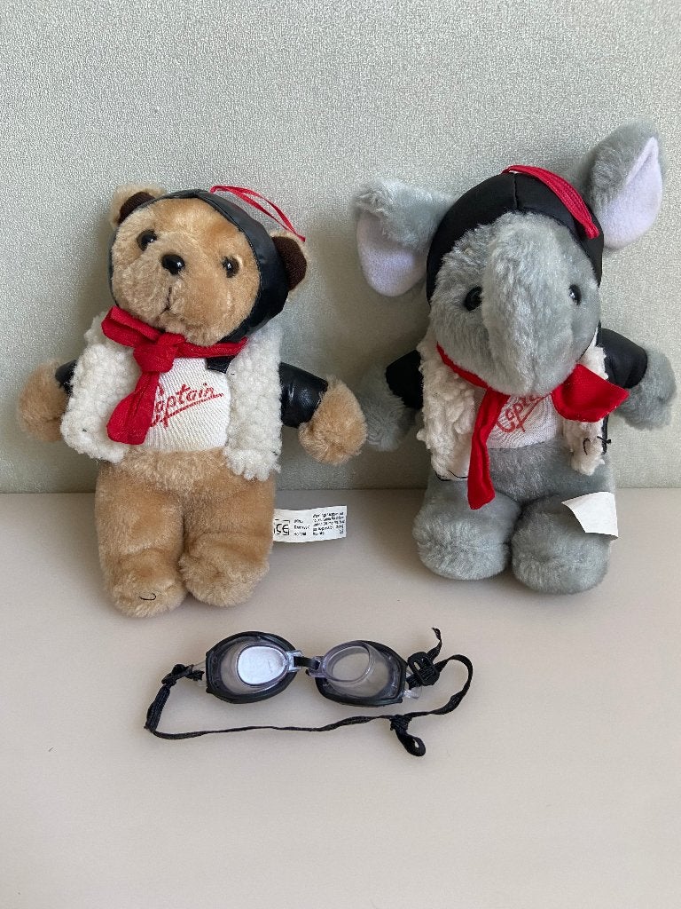 Captain Piloten knuffels Beer en Olifant, Overige karakters, Ophalen of Verzenden, Gebruikt, Overige typen
