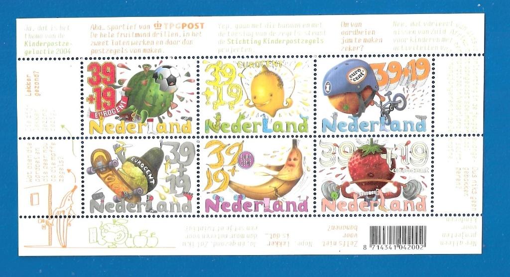 NVPH 2295 Kinderpostzegels 2004 - "Lekker gezond", Postzegels en Munten, Verzenden, Na 1940, Postfris