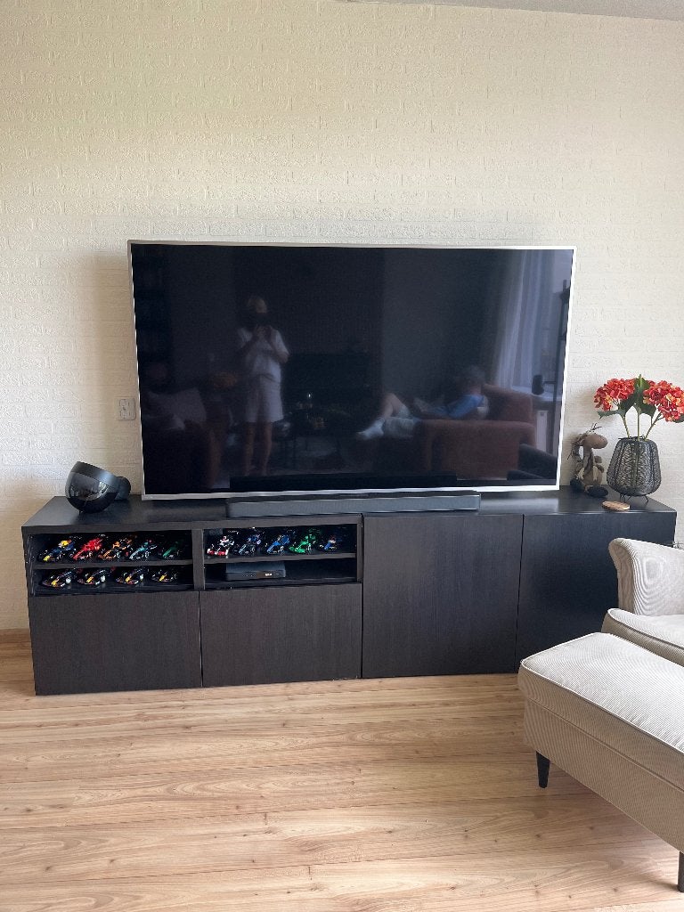 TV kast zwart, Ophalen, Gebruikt, 200 cm of meer, Minder dan 100 cm