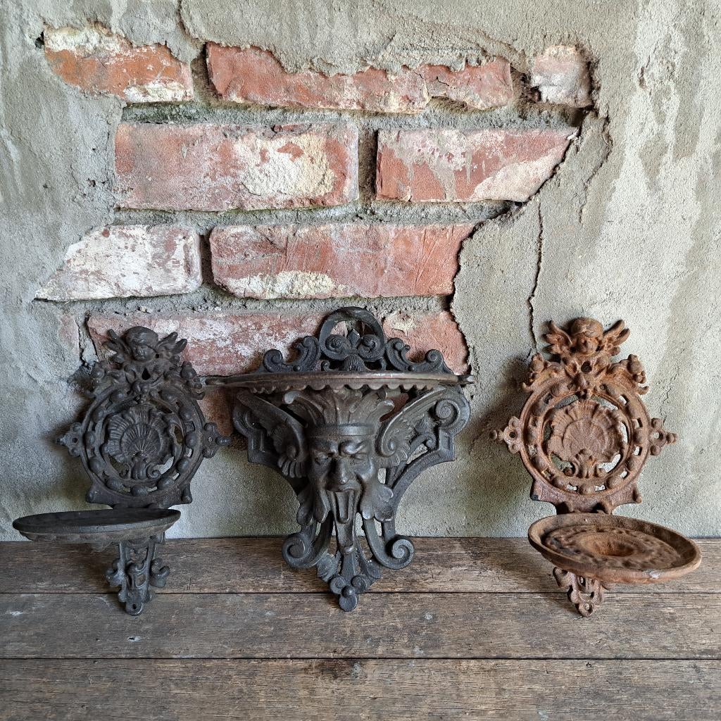1x Gietijzeren console muurkandelaar wandkandelaar *Etage3*, Gebruikt, ., Ophalen of Verzenden, .