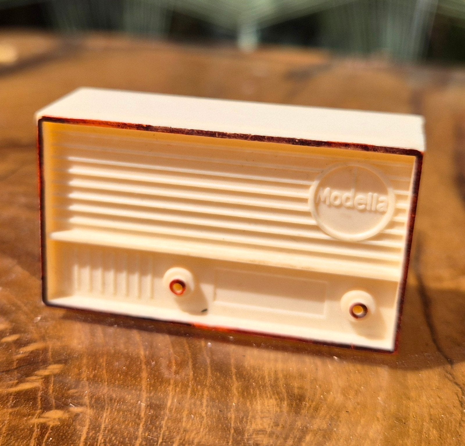 Vintage poppenhuis radio Modella plastic retro, Ophalen of Verzenden, Gebruikt, Decoratie