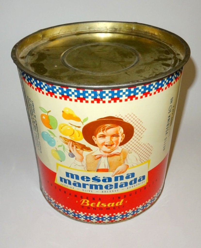 Blik Mesana Marmelade, Verzamelen, Blikken, Ophalen of Verzenden, Gebruikt, Overige