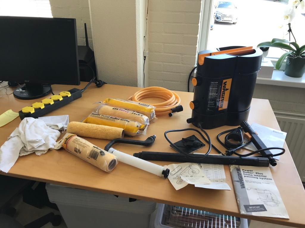 Wagner Power Roller Plus verfmachine met accessoires (110V), Ophalen of Verzenden, Zo goed als nieuw, Verfroller