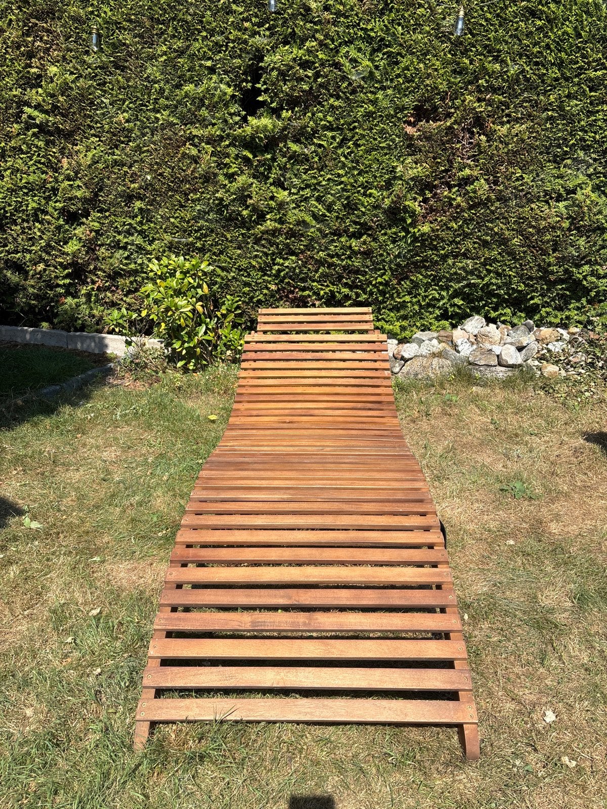 2x Lidl Livarno Tuin Ligbed met Kussen, Tuin en Terras, Ophalen, Gebruikt, Hout, Inklapbaar