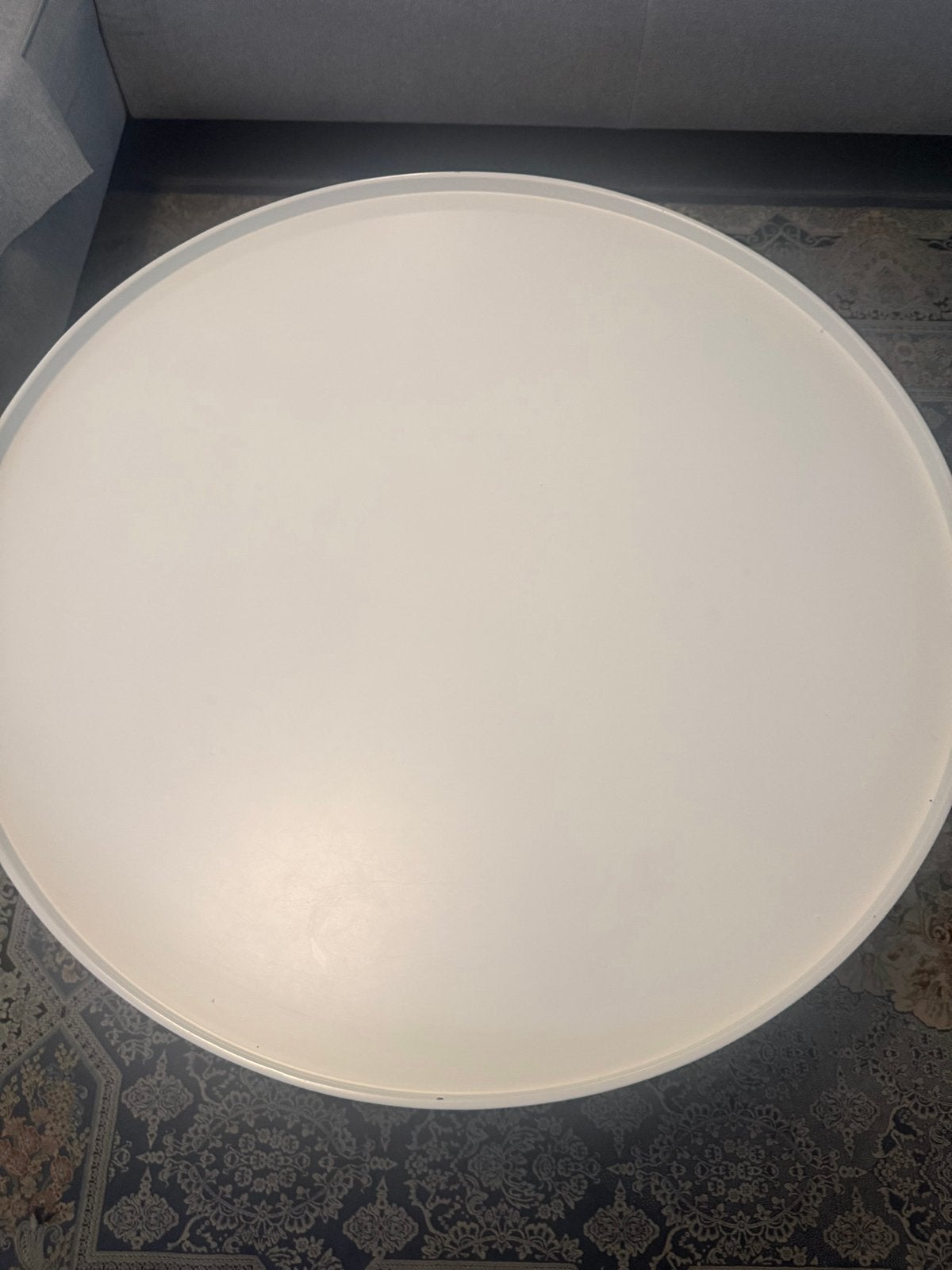 Set van 3 ronde salontafels, wit met houten poten, Ophalen, Gebruikt, Rond, 50 tot 100 cm