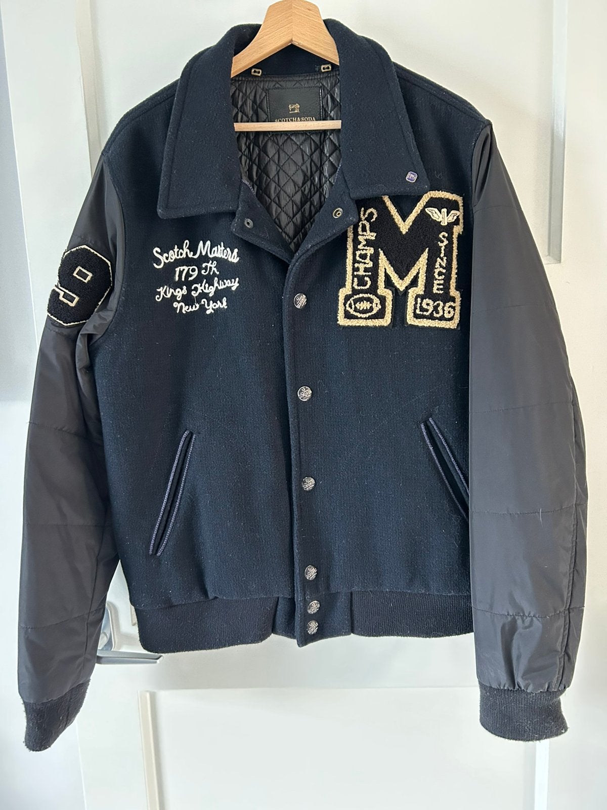 Scotch and soda baseball jas, Ophalen, Zo goed als nieuw, Maat 42/44 (L), Blauw