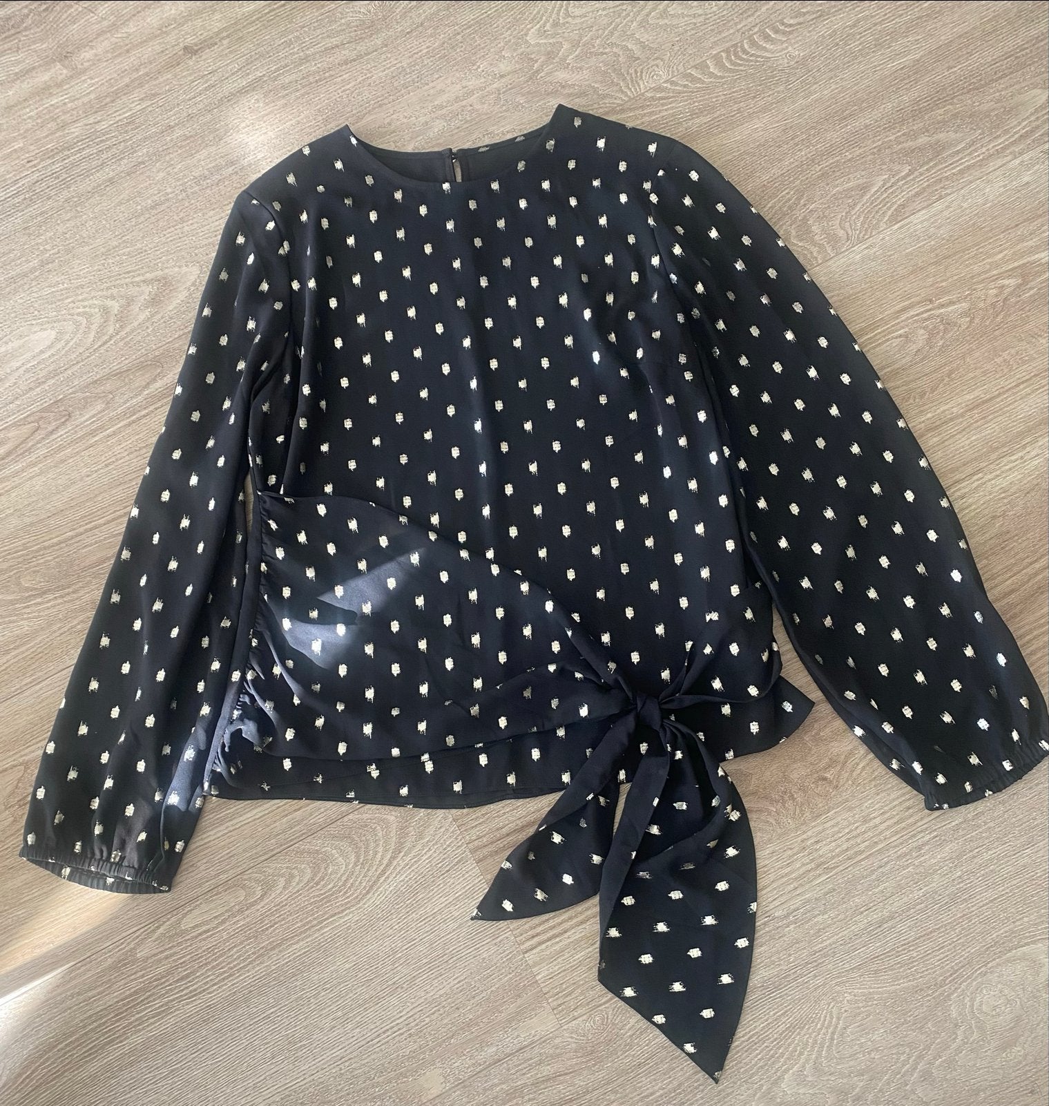 Ted Baker blouse zwart met goud, maat 36, Ophalen of Verzenden, Gedragen, Maat 36 (S), Zwart