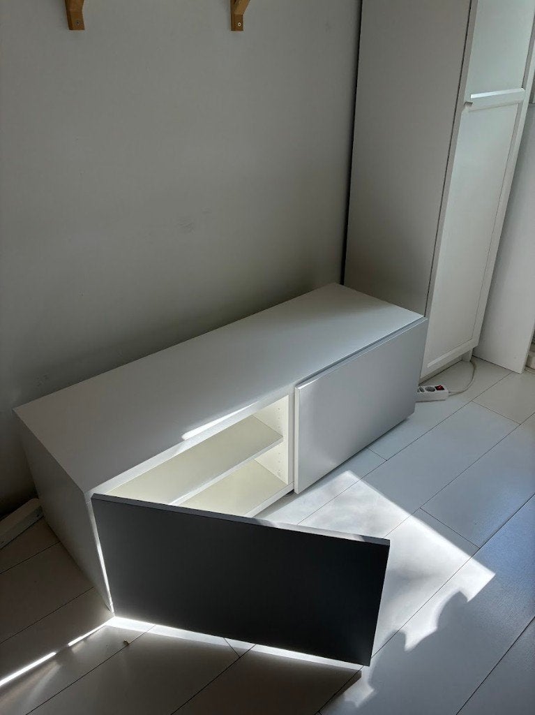 White-grey bench/ cupboard (120x41x41), Ophalen