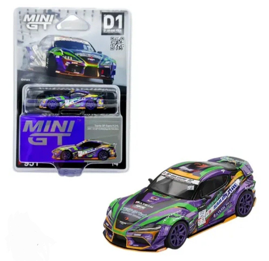 Mini Gt – 2021 Toyota GR Supra Kuhl D1GP Evangelion Racing,, Mymodelcar@outlook.com, Auto, Ophalen of Verzenden, Mini gt